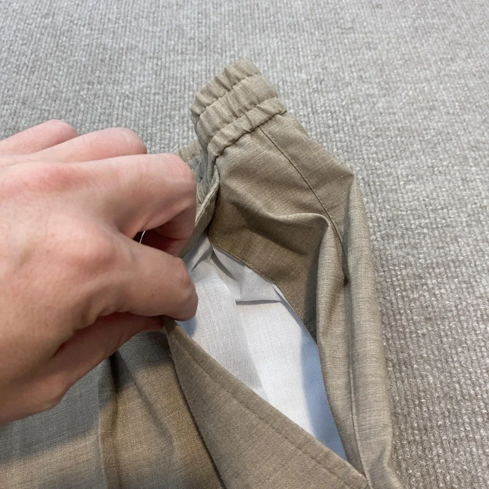 Tasso‎ Elba Pants Mens XXL Beige Microfiber Elastic Waist Relaxed Stretch Beach